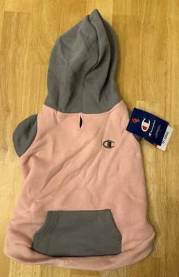 Champion Auténtica Ropa Atlética Rosa y Gris Mascota Sudadera con Capucha con Logo, M Foto 1 de 4