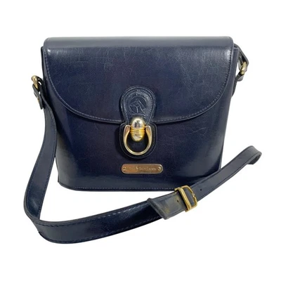 POLO Ralph Lauren Navy Blue Bucket Crossbody Bag Horse Medallian Logo Vintage - Image 1 of 4