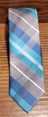 VAN HEUSEN CORBATA HOMBRE CON TONOS DE AQUA, AZUL, GRIS Y BLANCO 2,75 X 60 Foto 1 de 4