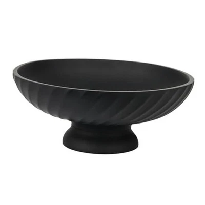 Large Resin Pedestal Decorative Bowl - Modern Fruit Bowl for Kitchen Black - Image 1 of 4