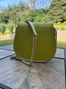 Amerileather Yellow Hard Case Purse Gold Chain Magnetic Flap Pockets Zip CUTE! - Picture 1 of 18