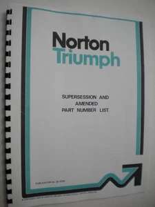 1974 Triuph Norton Superceded & Discontinued Parts Numbers Manual-NEW - Bild 1 von 4