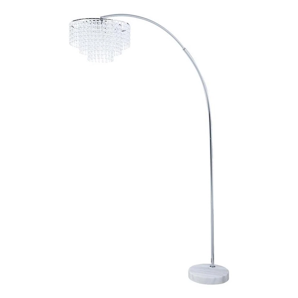 Lámpara de pie Coaster Shirley mármol base metal cromo y cristal Foto 1 de 1