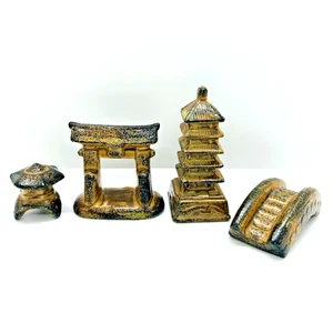 De colección OMC Japón Miniatura Porcelana Pagoda Zen Jardín Casa Puente - 4 Piezas - Imagen 1 de 9