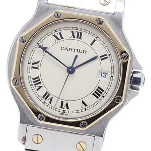 CARTIER Santos Octagon LM W2001583 Date beige Dial Quartz Men's Watch_912122 - Picture 1 of 6