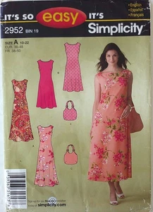 Simplicity 2952 Misses It So Easy Dresses Bags Sewing Pattern Sz 10-22 - Picture 1 of 1