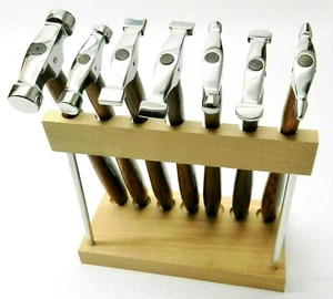 7 Piece Mini Hammer Set with Stand Jewelry Making Tool Metal Forming Texturing - Picture 1 of 11