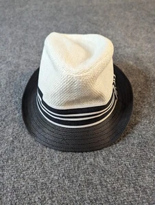 Milani Straw Hat White/Black With Black Trim, Size S/M - Picture 1 of 6