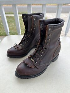 DOUBLE H  LACER  LEATHER WESTERN BOOTS 9300 WOMEN SIZE 8,