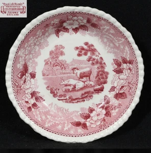 Adams English Scenic Pink Berry Bowl (5 1/4") - Crazing Present - Picture 1 of 3
