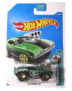 HOT WHEELS 2017 Tooned '69 Chevy Camaro Z/28 Green  - Picture 1 of 1