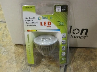 10 Pack Fusion Lamps MR16 4W LED 3000K Light Bulbs - NEW in Box - Image 1 of 4