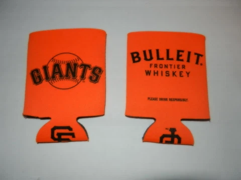2 BULLEIT AMERICAN FRONTIER WHISKEY KOOZIE FROM THE SF GIANTS BALLPARK SGA NEW Cover
