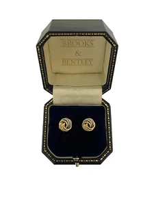 Gold Knot Earrings 9ct Gold Twirl Knot Stud Gold Vintage Earrings - Picture 1 of 13