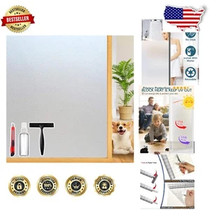 Reusable Frosted Glass Privacy Film for Windows, 45.2" x 157.4", No Glue Needed - Picture 1 of 11