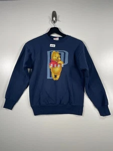 Vtg Disney Store Youth Graphic Sweatshirt Winnie The Pooh Blue Sz Med 17.5x22 - Picture 1 of 9