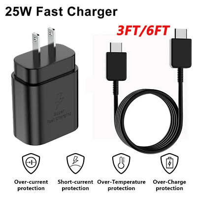 25W Super Fast Wall PD Charger Type C USB-C For Samsung Galaxy Note S22 S21 S20 - Image 1 of 4
