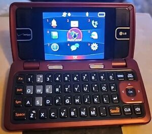 LG VX9100M Verizon Flip Phone QWERTY Keyboard Red Maroon Cell Phone -Working-