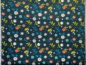 NEW & HTF Solvejg Makaretz Designer NAVY BLUE MINI FLOWERS *100% Cotton FQ* - Picture 1 of 3