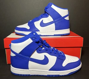 ✅ 2021 Nike Dunk High Game Royal Kentucky Sneakers DD1399-102 Mens Size 10.5 - Picture 1 of 7