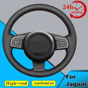 Cubierta trenzada de volante de auto personalizada suave para Jaguar E-Pace F-Pace 2016-2017 XE - Imagen 1 de 6