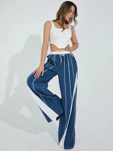 Spring/autumn printed casual jeans women's high-waisted floor length trousers - Picture 1 of 9