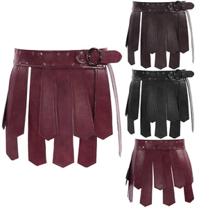 Punk Adjustable Rivets Decorated Waistband Fringe_Irregular Tassel Skirt Belt - Picture 1 of 41