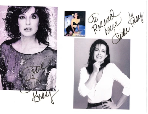 Linda Gray Twice-Signed 8 x 12 Paperstock Image / Autographed Actress Cover