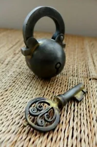 Ball / Apple / Sphere Shaped Padlock, working order, collector, handmade Rare B - Picture 1 of 9