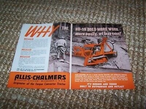 Anuncio impreso vintage c1948 Allis Chalmers Tractores, HD-19 para tala ~ 16 X11,5 pulgadas - Imagen 1 de 1