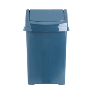 25L Navy Swing Top Bin Waste Rubbish Refuse Plastic Dustbin Home Garden Office - Picture 1 of 8