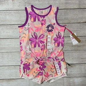 Justice Girls Pink Floral Outfit Size M (10). NWT! Tank Top And Comfy Shorts. - Picture 1 of 10
