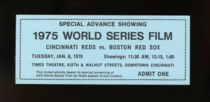 Vintage 1975 World Series Film Viewing Ticket Cincinnati Reds v Boston Red Sox - Picture 1 of 2