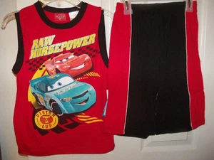 Disney Pixar Cars Raw Horsepower Shirt & Shorts 2 Piece Set Boys Size 5 / 6 NWT - Picture 1 of 1