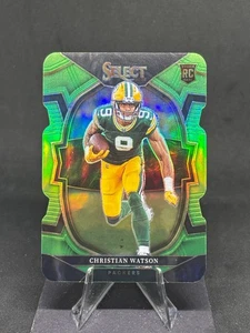 Christian Watson 2022 Select Concourse verde neón Prizm troquelado/299 #53 novato - Imagen 1 de 2