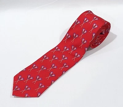 Мужской тонкий галстук лакросс Alynn Neckwear 100% шелк сделано в США 53,5 дюйма - Изображение 1 из 4