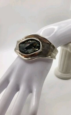 Pulsera UNO de 50 "Impresionante" Retirada Gris Ahumado Cristal Swarovski Correa de Cuero Foto 1 de 4