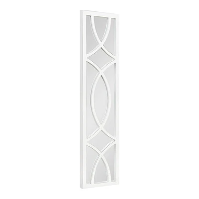 Tolland Decorative Wooden Panel Wall Mirror, 12" x 48", Soft White, Rustic Wi... - Image 1 of 4