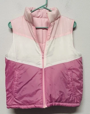 Chaleco acolchado reversible 1 lado ligero rosa y 1 lado púrpura rosa crema puntada tendencia Foto 1 de 4