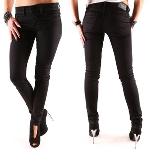 Diesel Damen Jeans 28 Livier Super Slim Skinny glänzend schwarz - Bild 1 von 15
