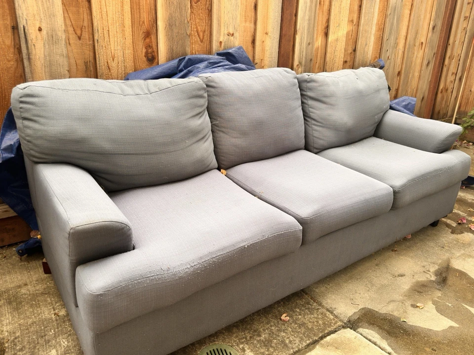 Blue/Gray Sectional L shaped Couch - Image 1 of 1