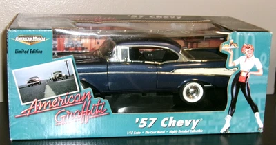 American Graffiti Blue 1957 Chevy Limited Edition Die-Cast Car 1/18 Scale w/Box - Image 1 of 4