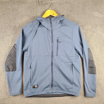 Flylow Jacket Mens S Blue Micro Grid Fleece Pierogi Hoody Full Zip Mountain Tech - Image 1 of 4