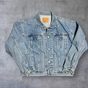 Vintage GAP Denim Trucker Jean Jacket Mens Medium Blue Faded 90s - Picture 1 of 6