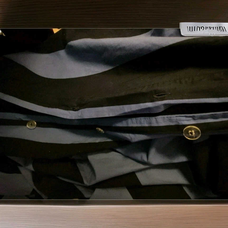 Funda nórdica Pottery Barn Teen 100 % algodón KING azul marino y azul claro rayas anchas de 4" Foto 1 de 4