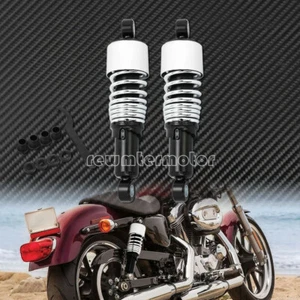 Motorcycle Chrome Rear Shock Absorbers Lowering Fit For Harley Sportster XL1200 - Foto 1 di 9