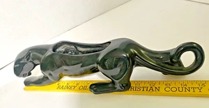Vintage MCM 1950's Black Panther Jaguar 15" Ceramic Planter Home Decor Pottery - Picture 1 of 15