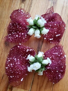 Bridal Wedding Hand Flowers 2pcs Wrist Corsage Bouquet Bridesmaid Flower FAC - Picture 1 of 3