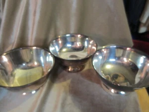 1 Paul revere repro. silver bowl and 2 Sheridan of taunton silversmiths ltd. 6" - Picture 1 of 5