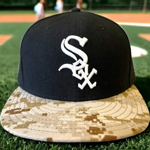 Chicago White Sox Sombrero New Era 59Fifty Estrellas y Rayas Gorra Ajustada 7 1/4 Camuflaje Negro - Imagen 1 de 10